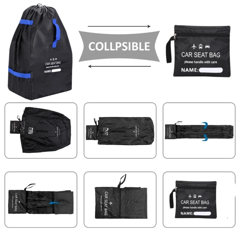 حقيبة سفر عالمية مقاومة للماء لمقعد السيارة للأطفال من أكسفورد قابلة للطي معززة للرضع لمقعد السيارة وبوابة الهواء وحقيبة تخزين مع حقيبة #5