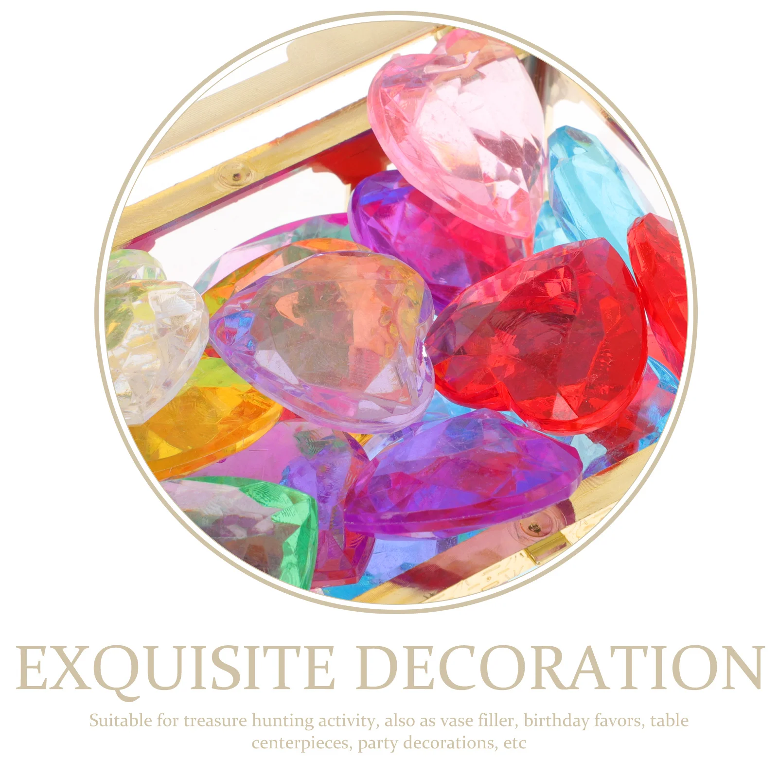 Conjunto de Caixa do Tesouro para Crianças com Design de Castelo de Princesa, Gemas Acrílicas Coloridas, Conjunto de Simulação de Diamantes para Atividades de Artesanato DIY