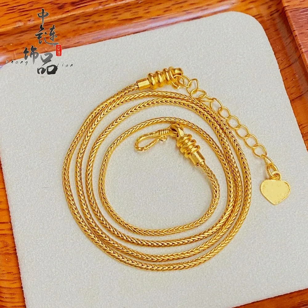 Universal snake bone chain diy necklace with adjustable strap extension chain for everything 9999gold