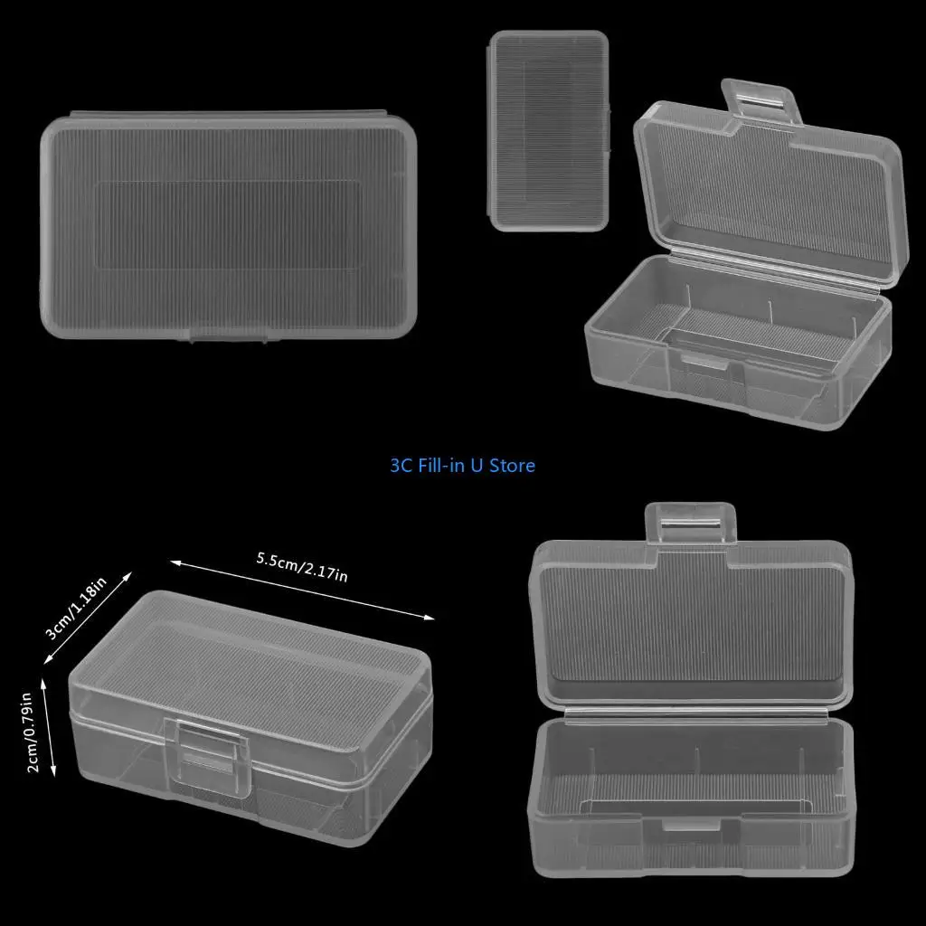 G8TA Hard Plastic 9V Battery Case Storage Box Case Clear for 2Pcs LR06