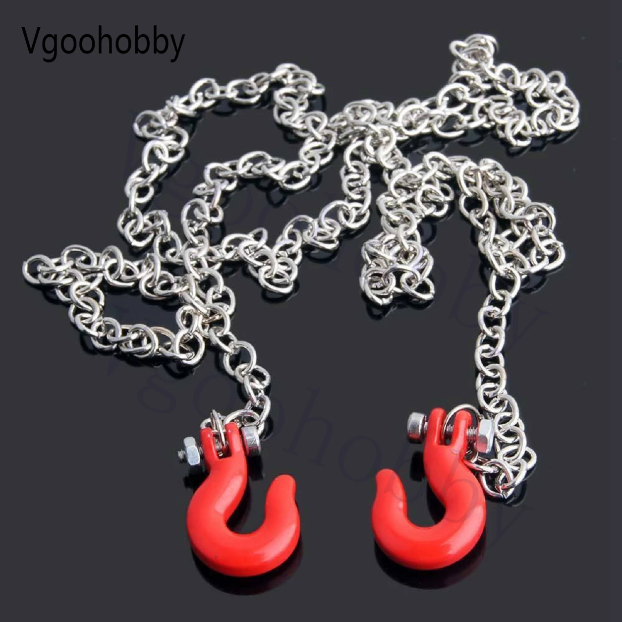 Mini Metalen Trekhaak & Ketting Compatibel met 1/10 RC4WD D90 Axiale SCX10 RC Crawler Auto Vrachtwagen