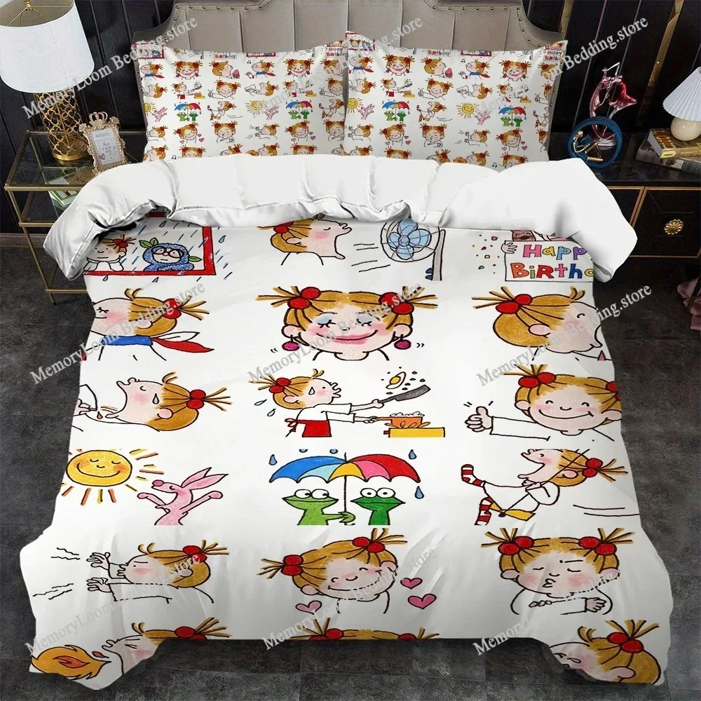 

C-Coco and Wondrous Gang Duvet Cover Set Home Style Bedding Soft Laundry Cotton Bed Four Seasons Student Dormitory Luxury Gift96