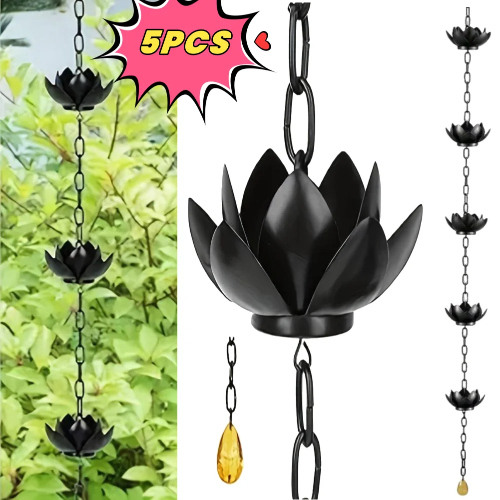 Lotus Decorative Adjustable Rain Chain Set 2