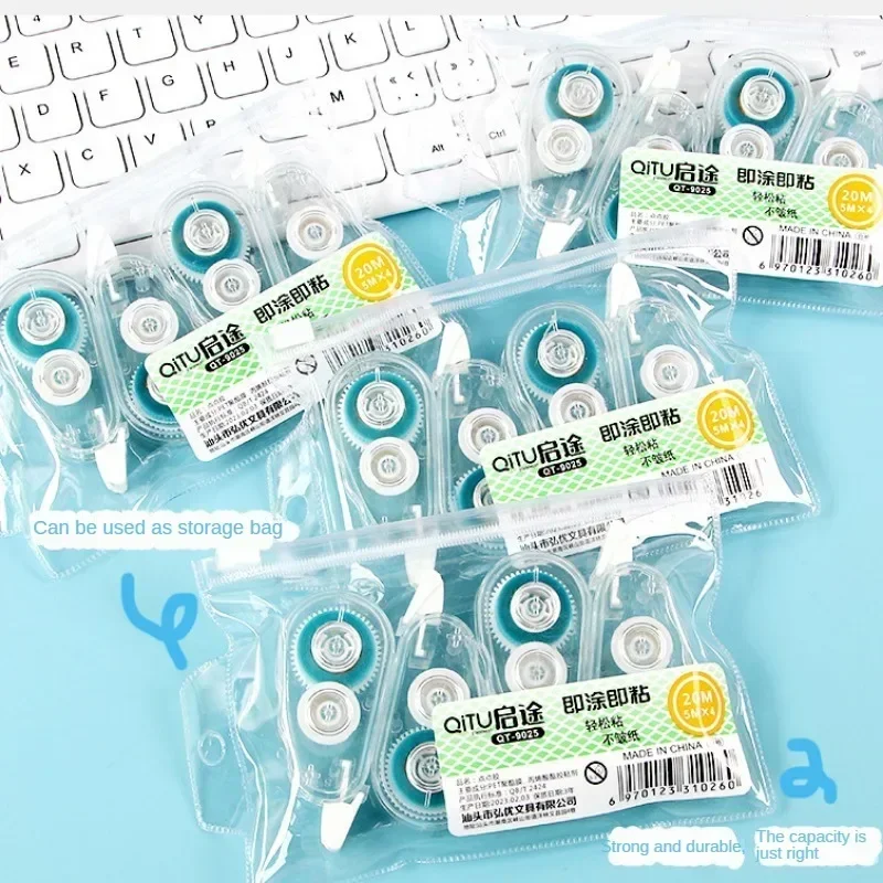 شريط لاصق بالنقاط اللاصقة على الوجهين ، خالي من الأحماض وآمن أرشيفي ، شريط بكرة دائم ، عداء شريط لاصق ، 4 من كل مجموعة #5