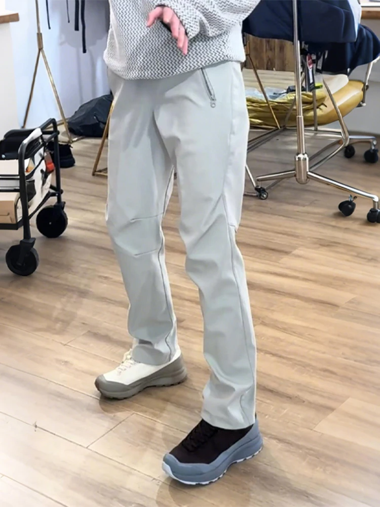 

White Softell Men's Summer Qui Dry Workwear Pants Slim Fit Hiking Trousers Cleanfit Sle Casual Pants for Daily Use