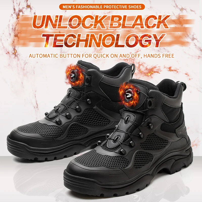 New Work Safety Shoes Men Safety Boots Anti-smash Anti-stab Work Shoes Sneakers Steel Toe Shoes Male Work Boot Indestructible