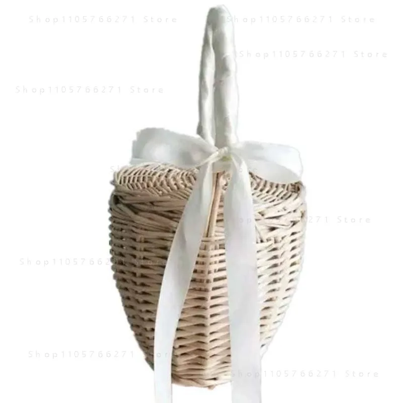 Onion Wicker Picnic Basket Shopping Collapsible Storage Bins Double Folding Flower