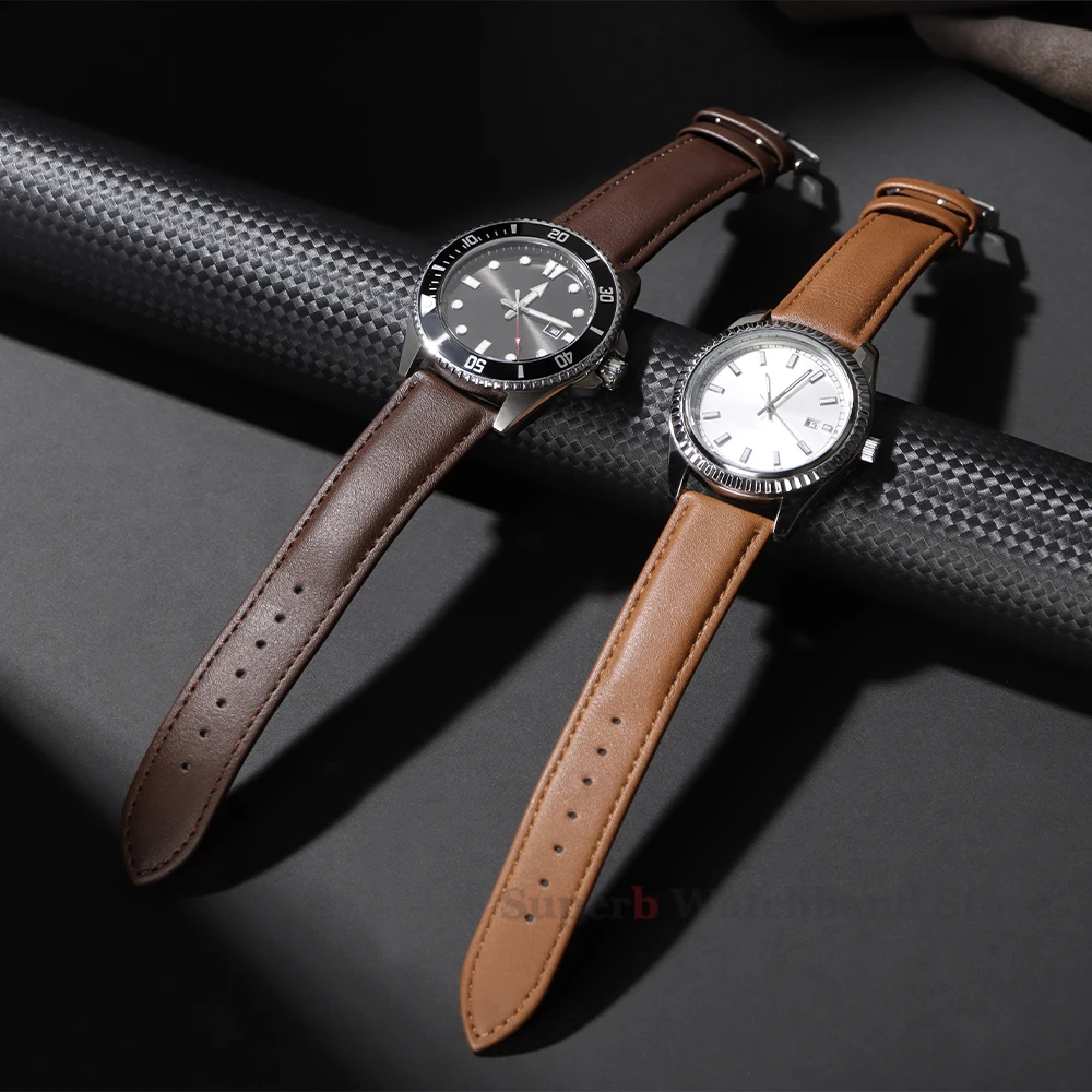 Ремешок для часов из воловьей кожи 18 мм, 20 мм, 22 мм, браслет из телячьей кожи, универсальный сменный браслет, аксессуары для мужчин и женщин