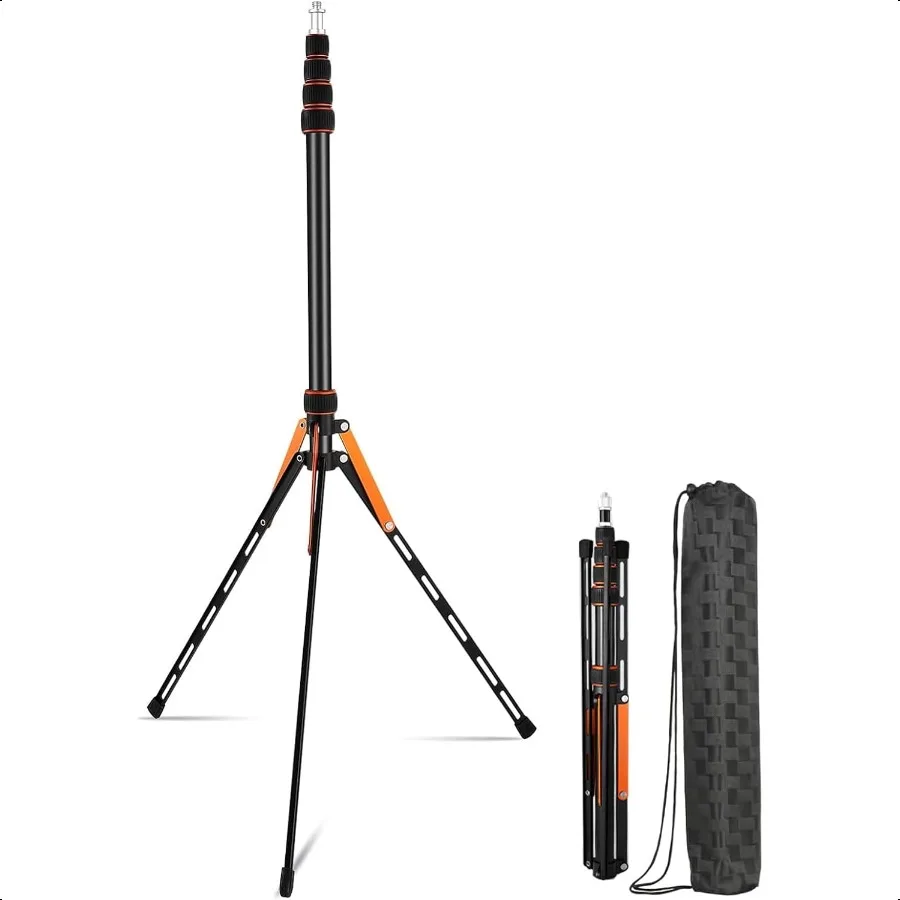 

Extendable Travel Light Stand 7.2ft 2.2m Sturdy Aluminum Alloy Light Weight Adjustable Portable Tripod with Carry Bag for Photo