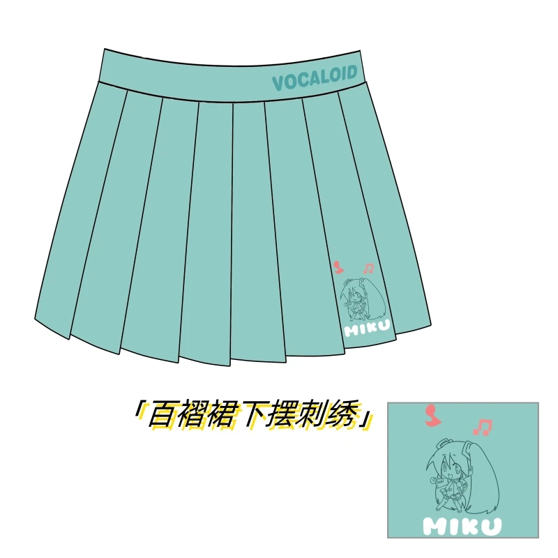 Two-Dimensional Anime Hatsune Miku Cos Suit Cute Student Jk Uniform Pleated Skirt Set Sailor Suit Short-Sleeved Skirt Suit Gifts