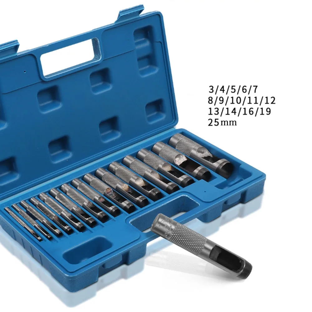 

High Hardness High Quality Hollow Punch Set Punch Tool 3-25mm Leather Craft Working Punch Tool Steel For DIY Handbags