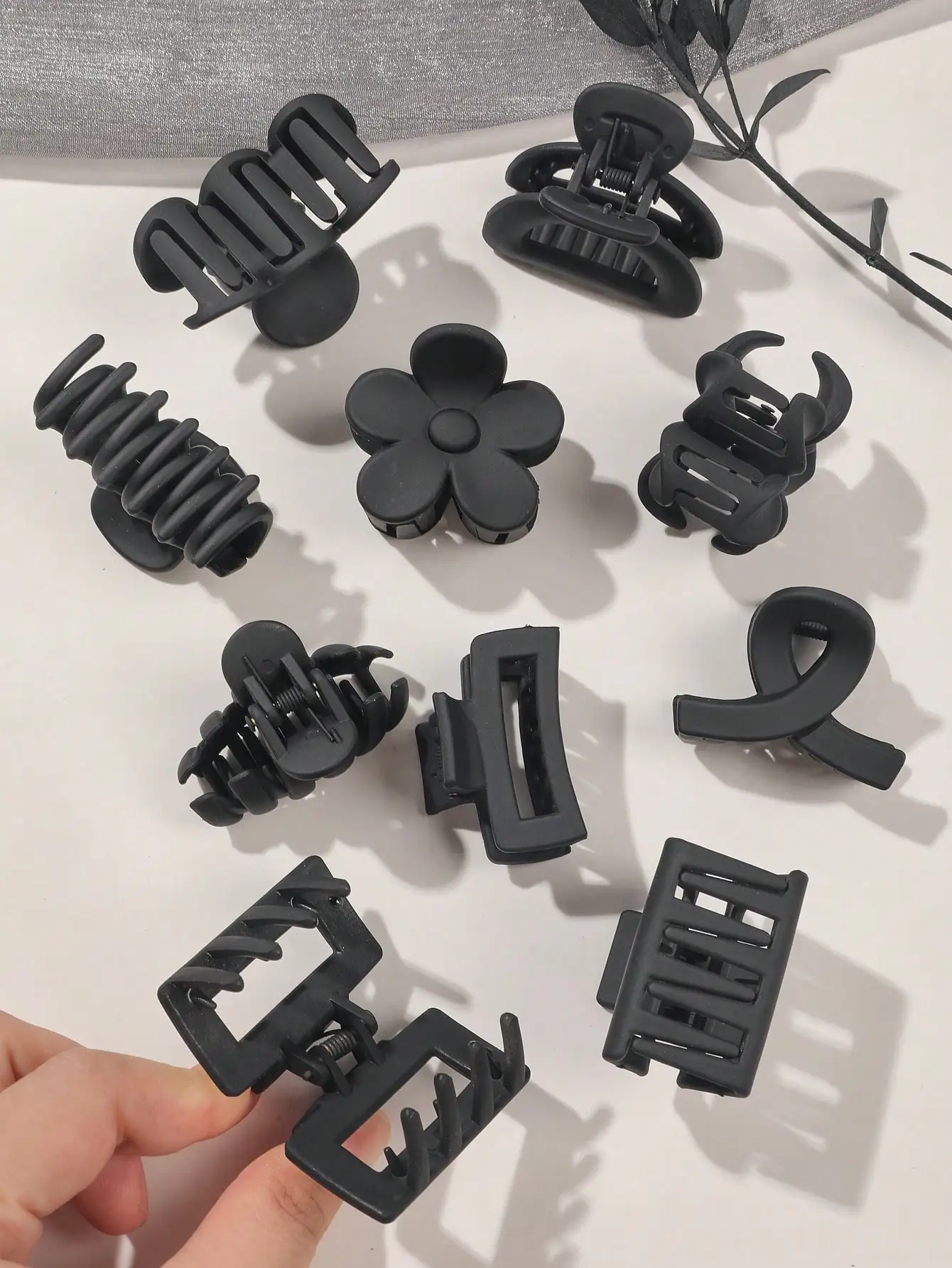 10 Stück mehrfarbige kleine Haarklammern, niedliche Blumen, rutschfeste Kieferklammern, 5 Stile, Bananenklammern, Haarschmuck für Frauen und Mädchen – Detail 28