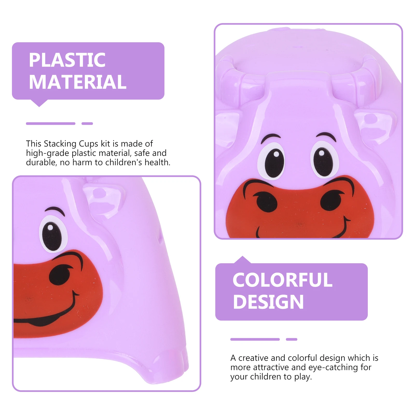 

1Set Cartoon Animal Stacking Cups Nesting Cups Baby Bath Play Toddler Sensory Educational Set 3D Shapes for Maths Resources