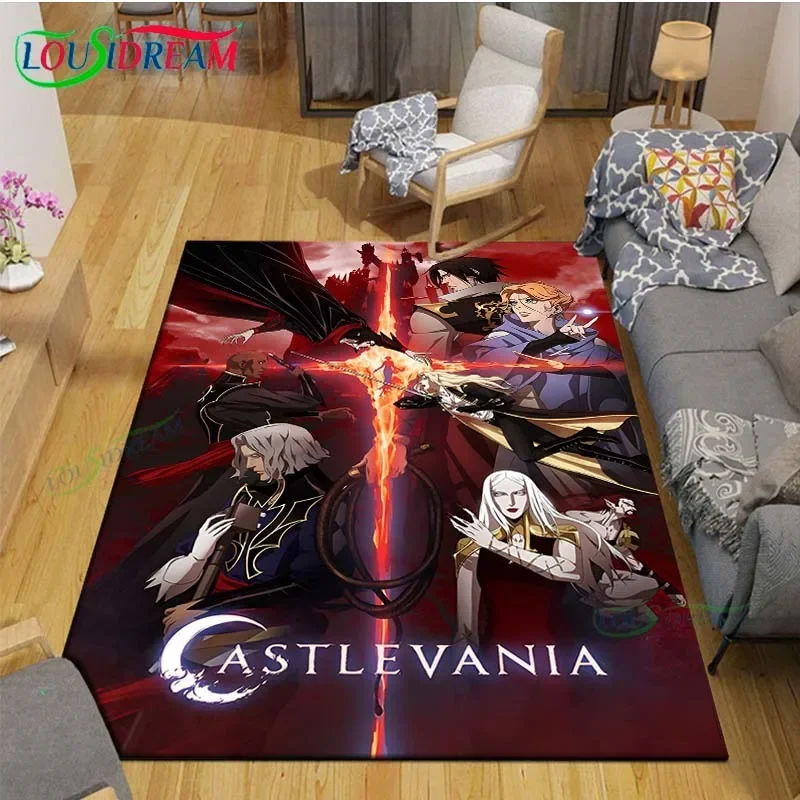 2025 لعبة ثلاثية الأبعاد C-Castlevania Dracula السجاد غرفة المعيشة غرفة نوم السرير حصيرة موضة الكلمة حصيرة منطقة البساط سجادة باب غرفة نوم الديكور