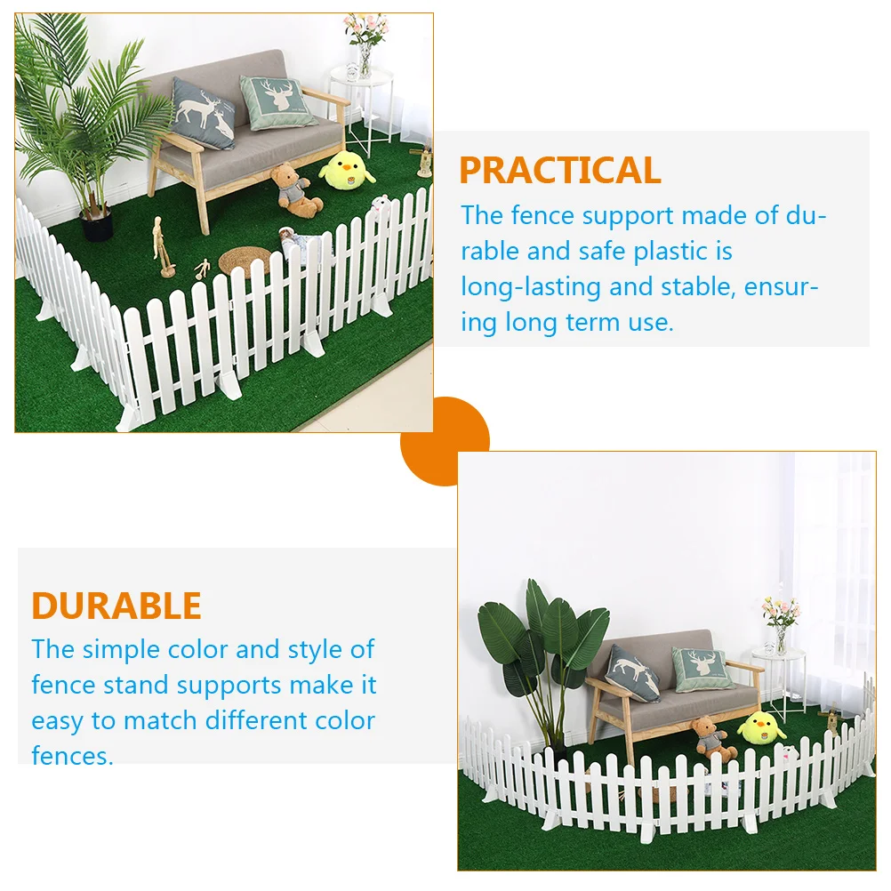 4 Pcs Barrier Fence Holder Triangle Supplies Garden Fences Base Supply Plastic Stand