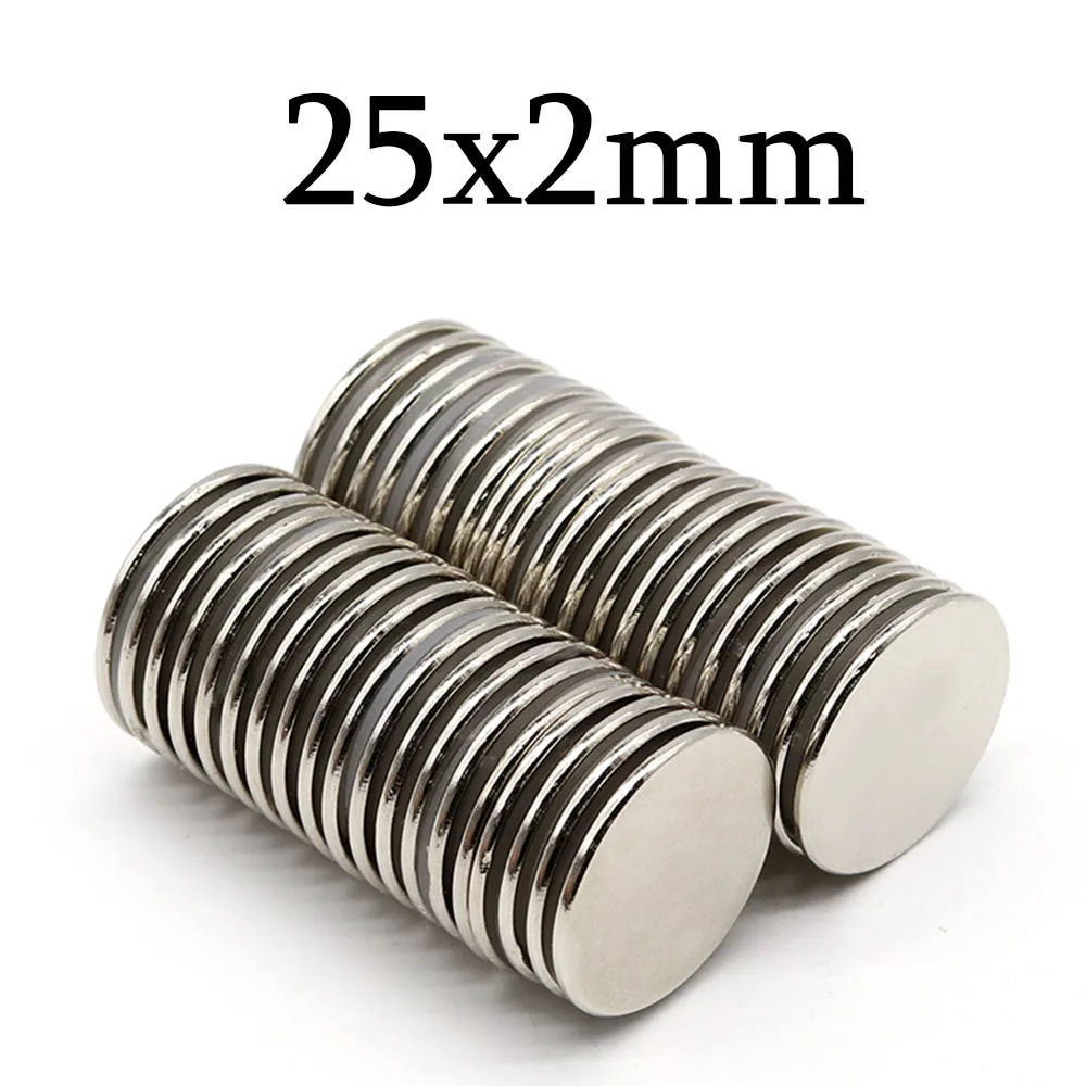 

25mmx2mm Super Strong Round Neodymium Magnet Powerful Magnets N35 small Permanent Magnetic NdfeB Refrigerator Magnet 25x2