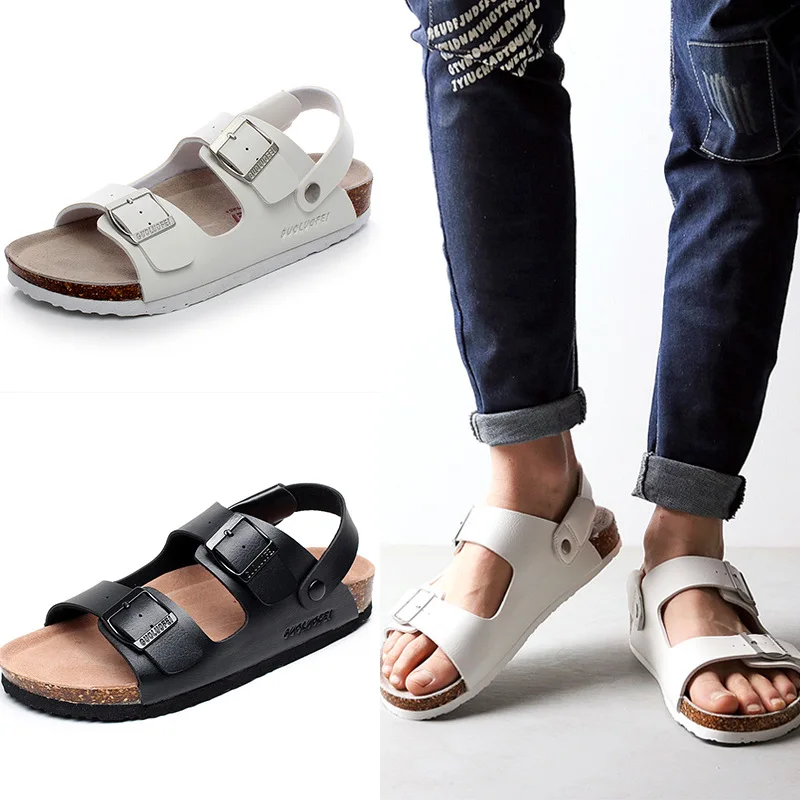 

Unisex Outdoor Cork Slippers Flats Sandals Slides Two-Way Wear Summer Season EVA Sole PU Upper Footwear Chinese Production