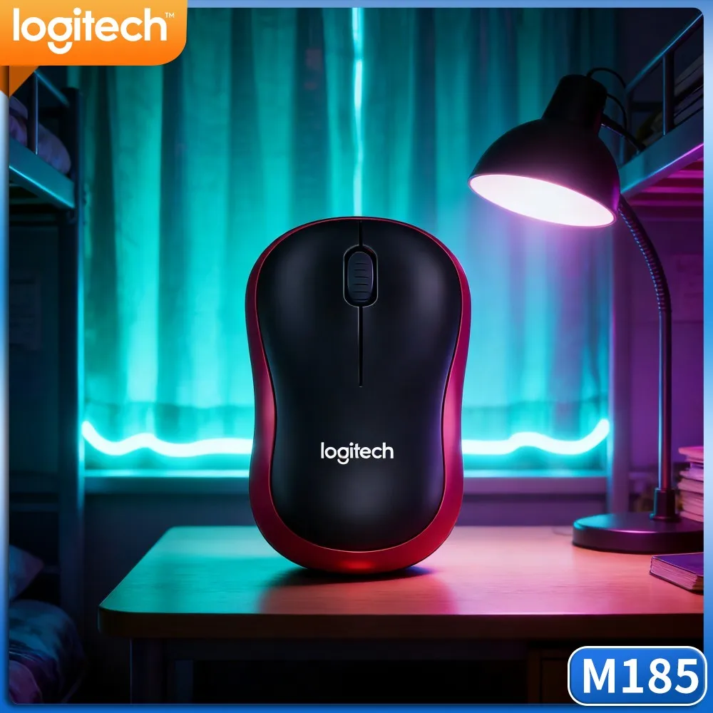 Logitech M185 Office Wireless Mouse, 3 Buttons, Smooth Optical Tracking, Auto Sleep, Works For Windows Mac Notebook PC
