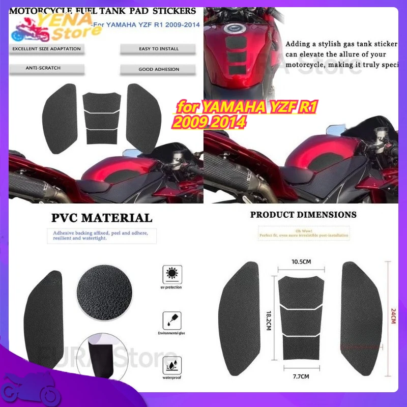 

Motorcycle Fish Bone Wear Resistant Anti Slip Fuel Tank Sticker for YAMAHA YZF R1 2009 2014 Body Sticker