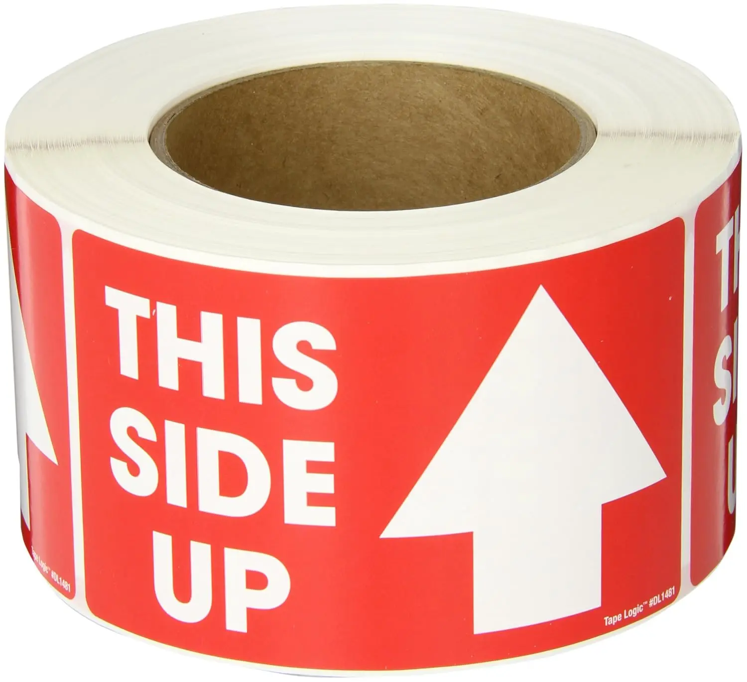 

3" x 5","This Side Up" Red/White Arrow Warning Sticker, for Shipping, ling, Packing, and Moving (1 Roll of 500 Labels)