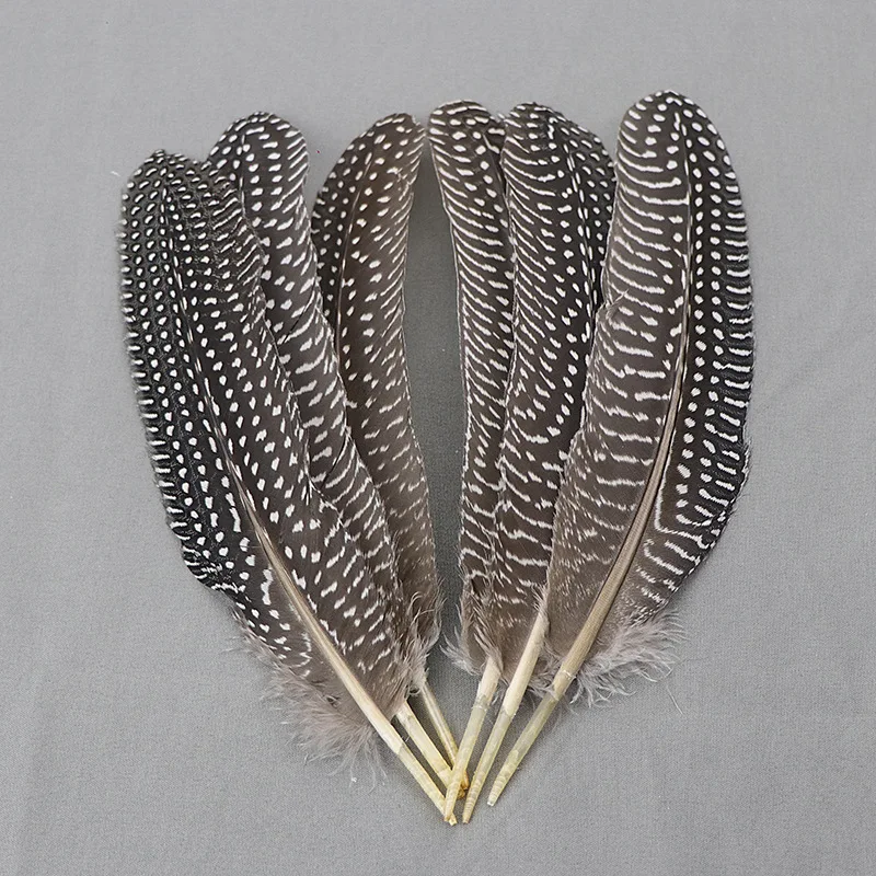 

50Pcs Guinea Fowl Feathers 15-20CM Large Spotted Natural Feather Plumes for DIY Crafts Decorations Hat Wedding Feathers
