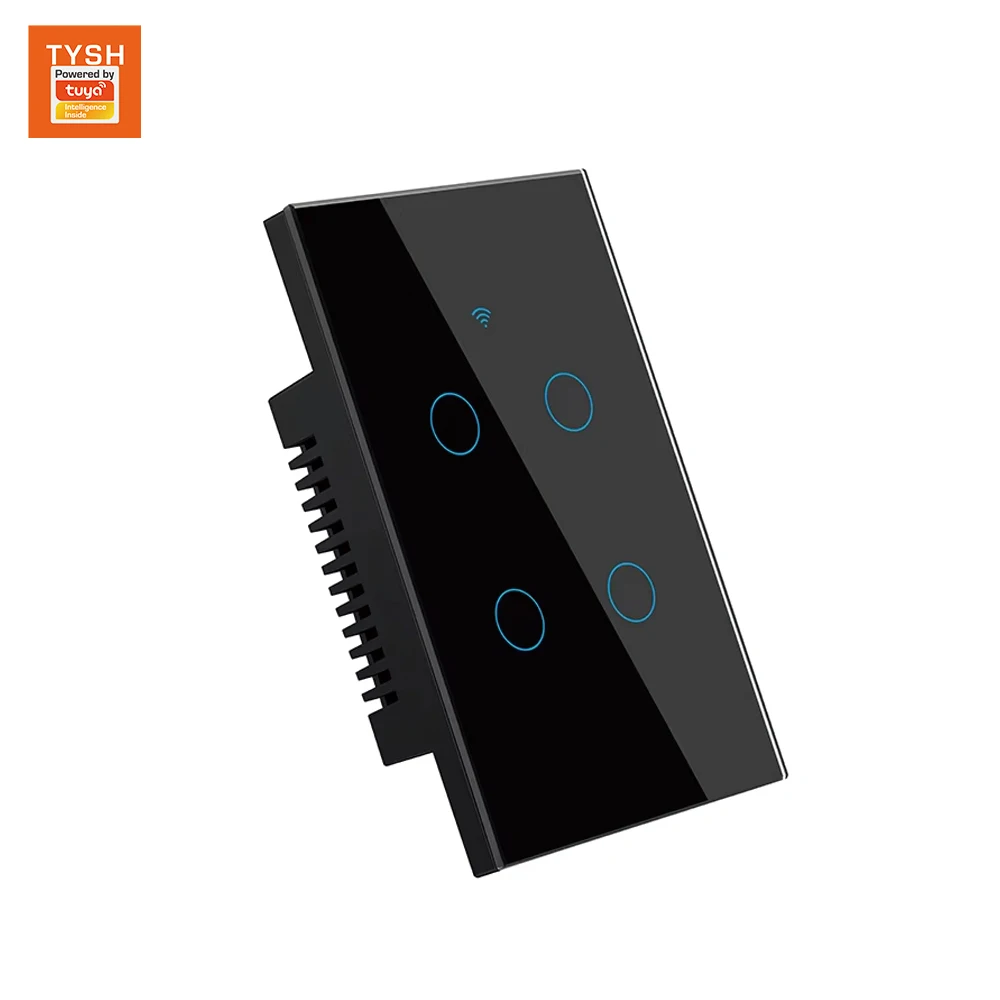 STLF EE. UU. Estándar 4 entradas llevó el interruptor del hogar elegante de Wifi Tuya del tacto de la voz de la luz del sensor