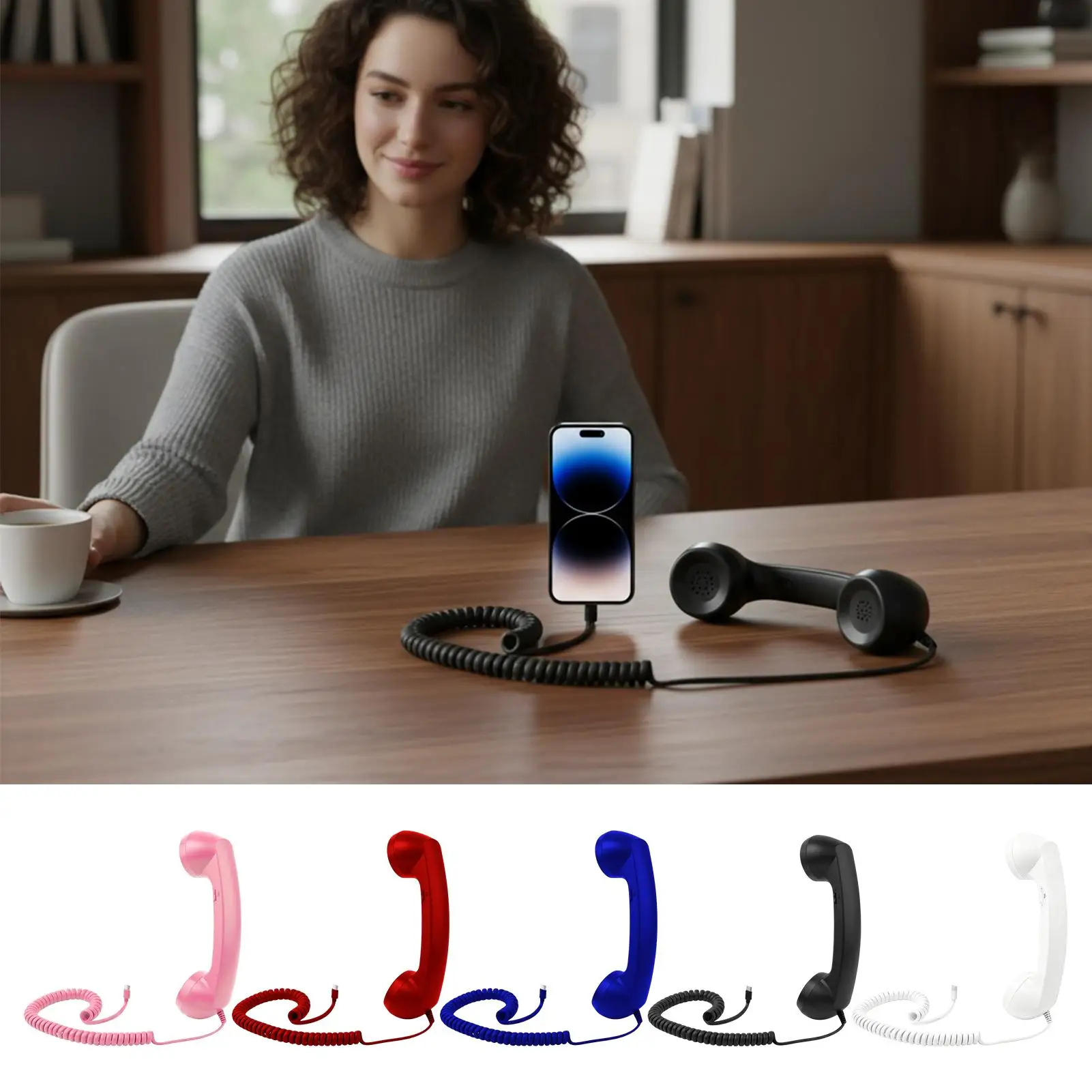 Old Telephone Receiver Retro Phone Handset Type-C Retro Classic Comfortable Home SuppliesFor Offices Travel Kitchen Bedside