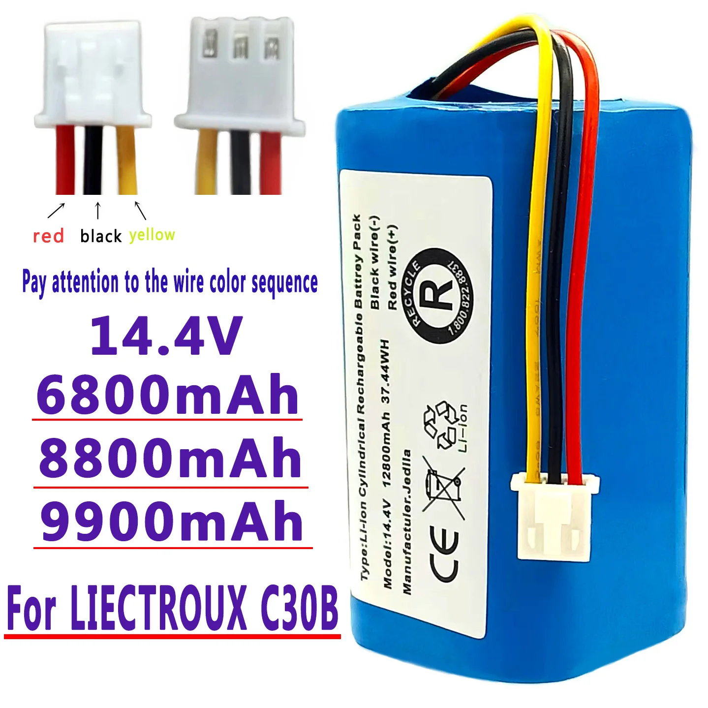 Bateria Original de Alta Capacidade para LIECTROUX Robot Aspirador De Pó, 12800mAh, Célula De Lítio, 1Pc por Pacote, C30B