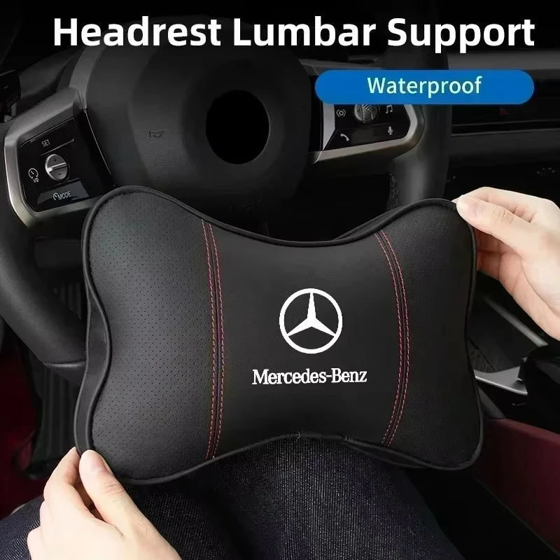Car Headrest Pillow Neck Cushion Lumbar Support For Mercedes Benz AMG A C E Class W201 W210 W108 W204 W205 W203 W211 W124 W177 view 2