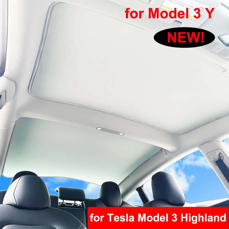 Sun Shades For Tesla Model Y Juniper 2025 LAUNCH Model 3+ Highland 2024 Ice Cloth Buckle Sun Glass Front Rear Sunroof Skylight
