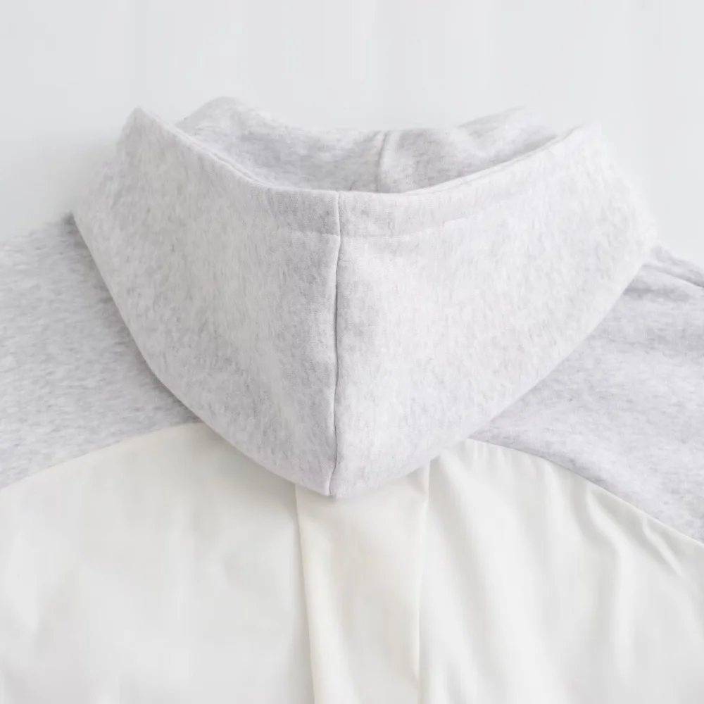 Women's Seam Loose Top Round Neck Long Sleeve with Hat Splicing Pocket Autumn/Winter New Fashion Hoodie