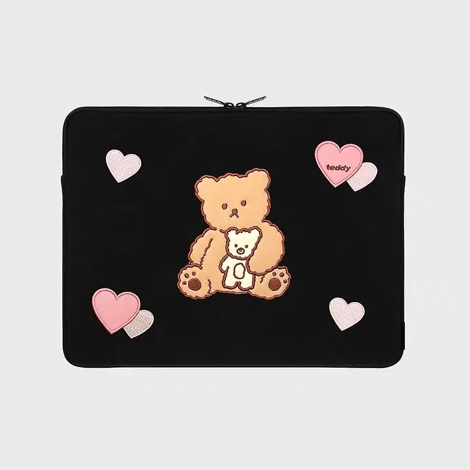 

Cute Bear Laptop Bag Sleeve Case For Macbook Air Pro13.3/13.6/14/15/15.6/16 Inch IPad11 Notebook Korean Kawaii Laptop Pouch