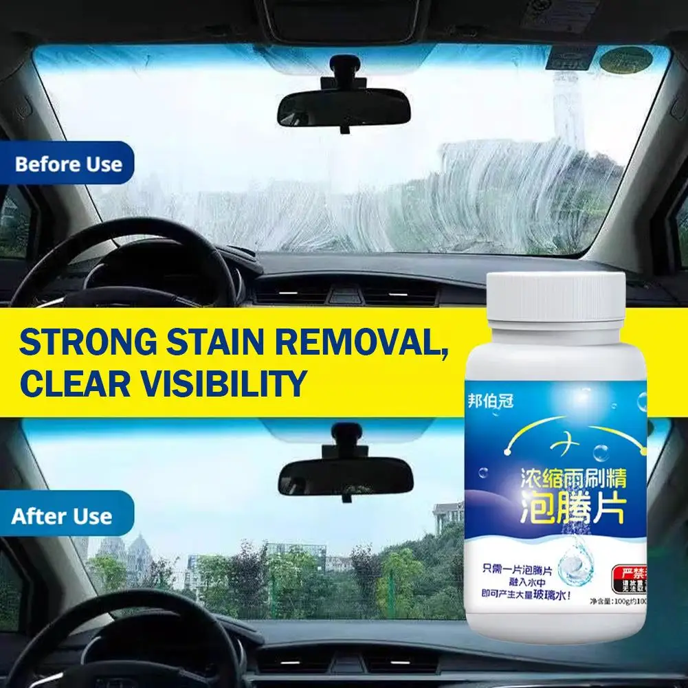 Windshield Washer Fluid Effervescent Tablets Solid Concentrated Car Glass Cleaner For Oil Film Removal Wiper Protection