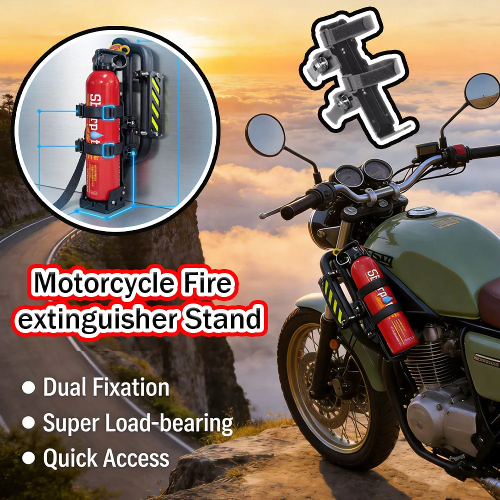 

Universal Fire Extinguishing Products Holder for Motorcycle Outdoor Riding Gear Storage Bag Quick Release Mount Strap