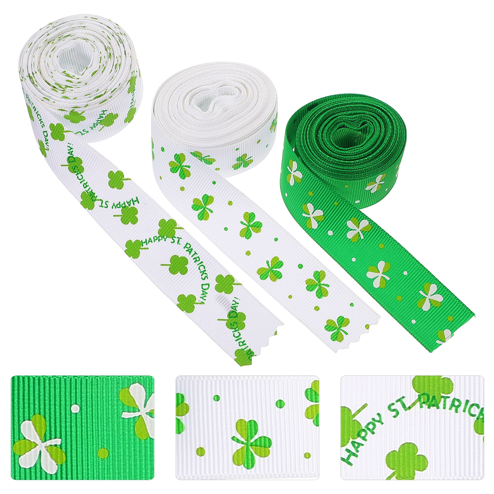 

3pcs Easter Ribbon Diy Craft Gift Wrapping St Patricks Day Party Decoration Cloth Material Satin Ribbon For Bows Home Decor