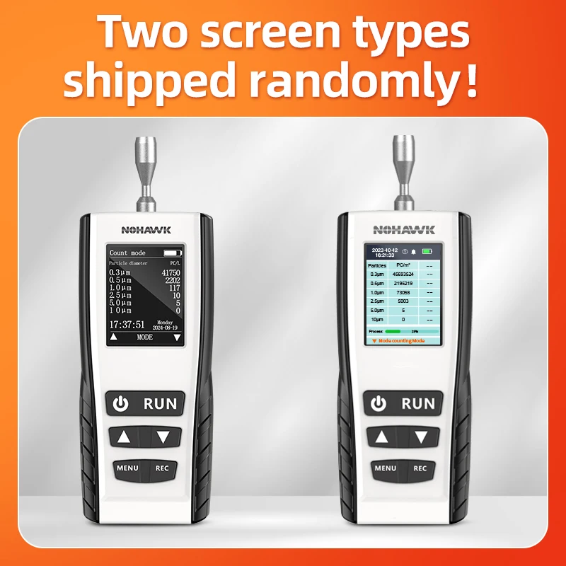 Nohawk New Dust Particle Counter PM2.5 PM10 Detector Air Pollution Detector with 2.4in LCD Display For 1000-Class Clean Room