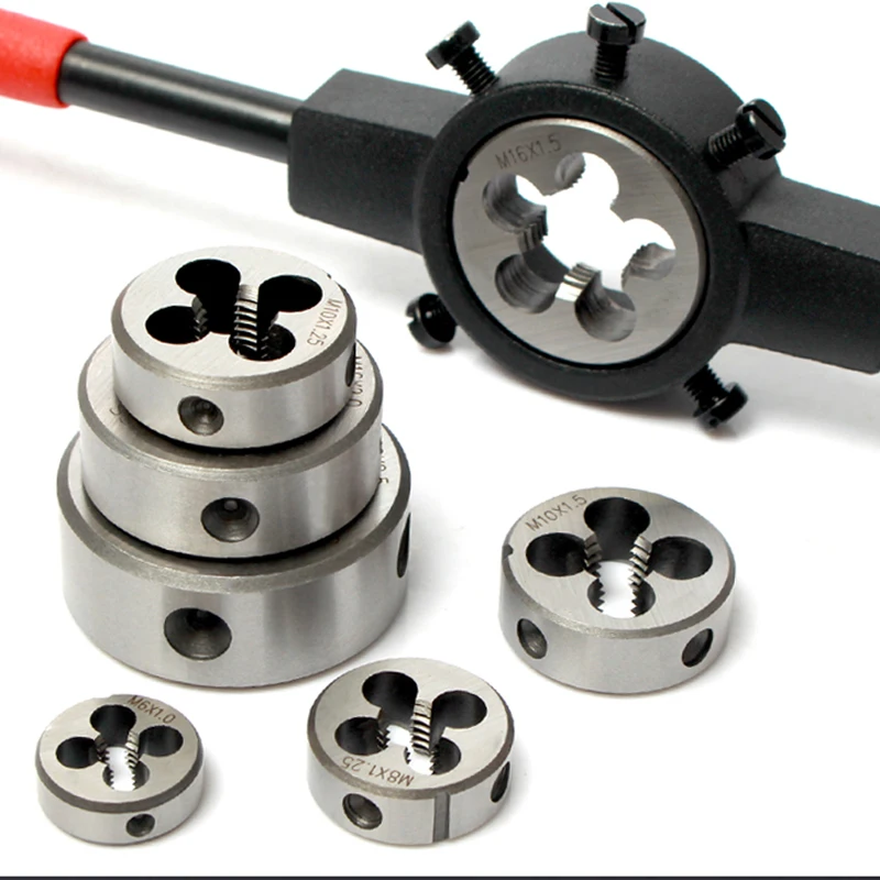 موضوع يموت متري قوالب مستديرة قطع أداة اليد اليسرى سبائك الصلب M1 M2 M2.5 M3 M4 M5 M6 M7 M8 M10 M11 M12 M14 M16 M18 M20-M52