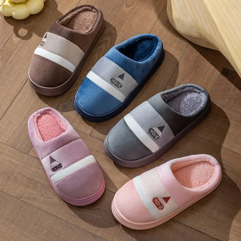 

Cotton slippers women's bag and autumn/winter 2025 new couple's indoor home with plush warm fur for men