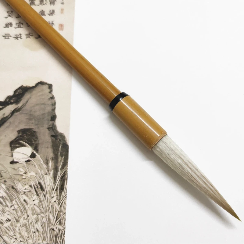 Woolen Mixed Hair Chinese Calligraphy Brush Set Running Seal Script Slim Gold Style Practice Brush Woolen Hair Large Outline Pen