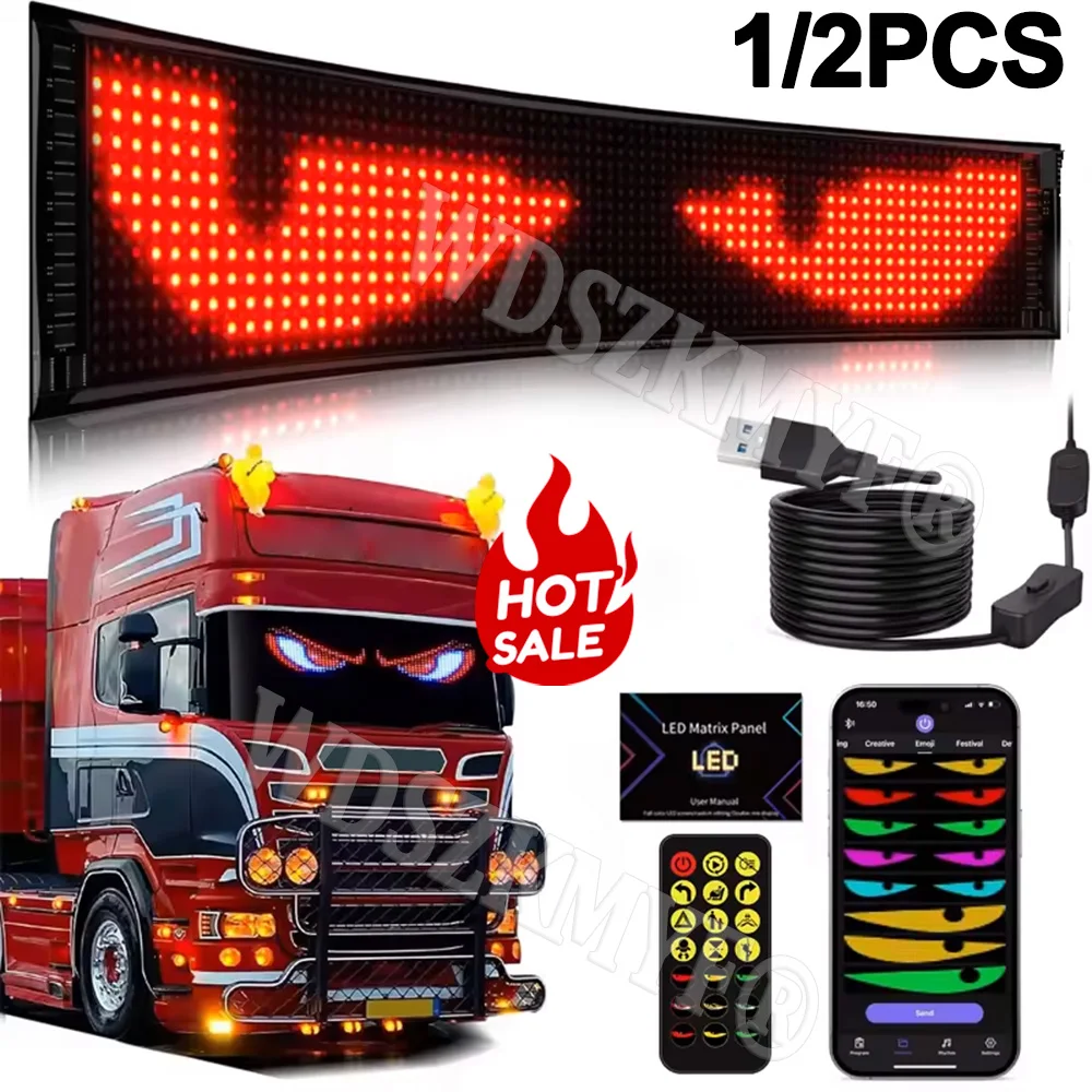 

Demon Eyes Car LED Logo APP LED Matrix Pixel Panel Night Light DIY Programmable Flexible LED Display for Car Truck Accessories