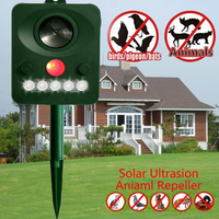 Ultrasonic Animal Repellant Cat Dog Repellant Solar Powered Rechargeable Garden Waterproof Animal Deterrent For Farm Yard