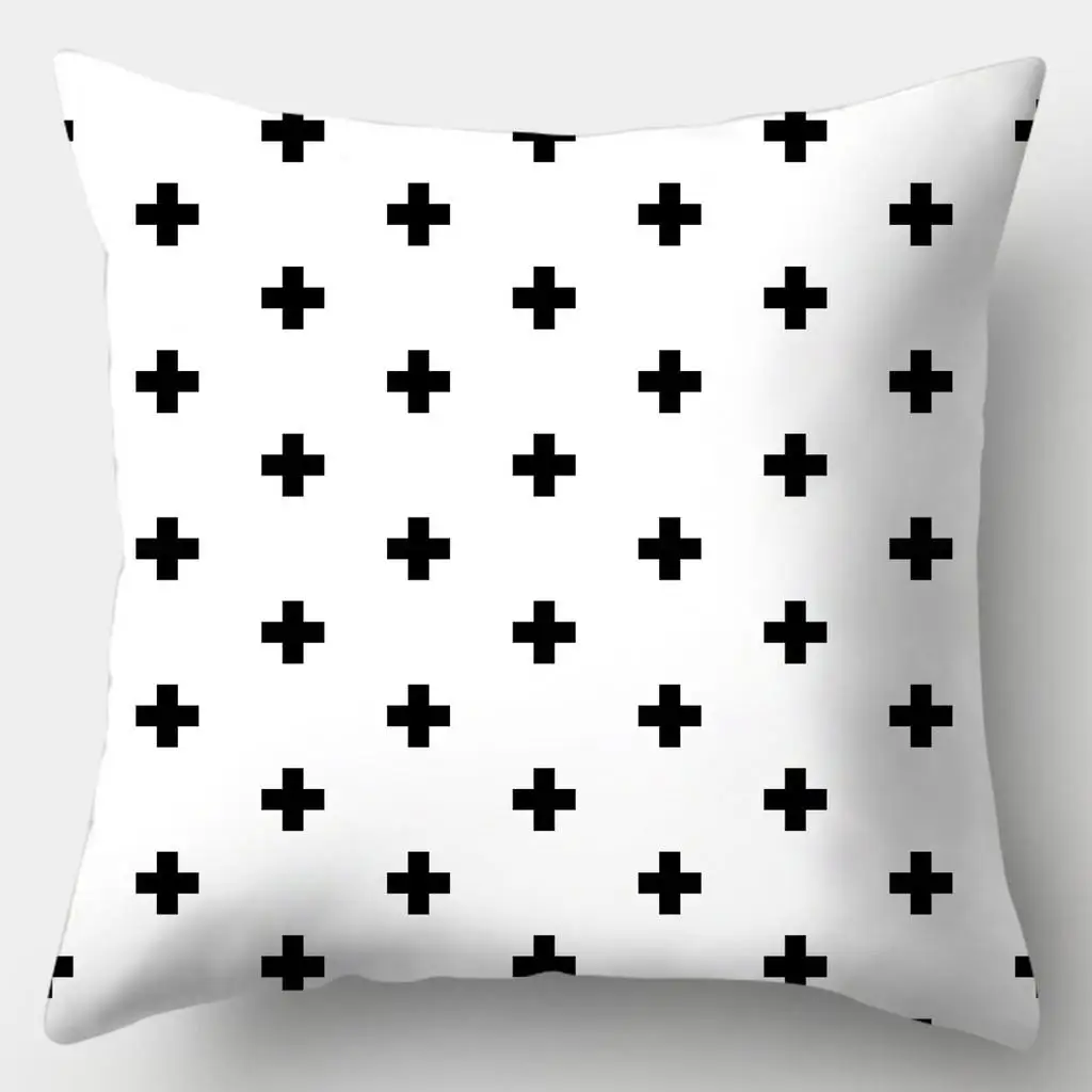 Black and White Series Pillowcase Sofa  Simple Home Style Cushion Cover Bedroom Living Room