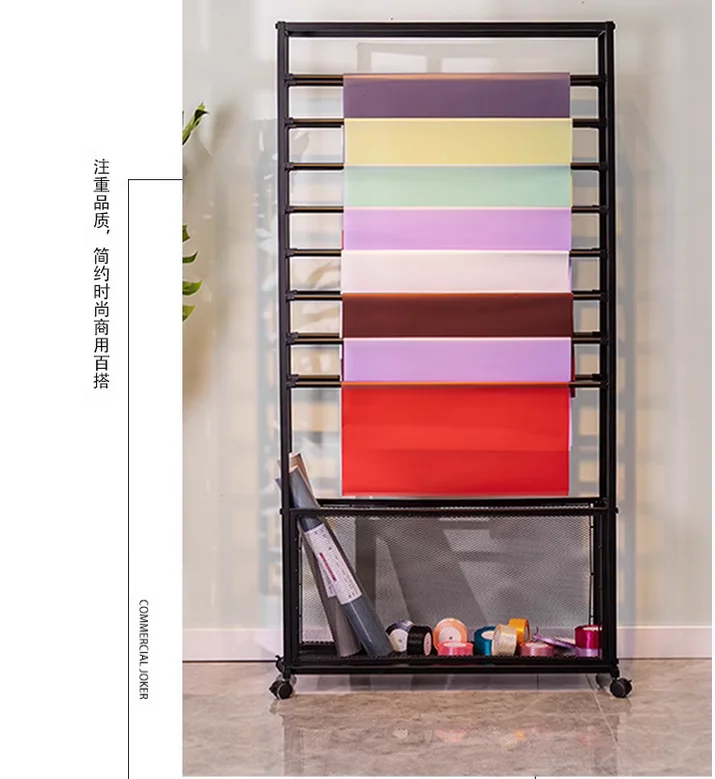 Iron ribbon rack, flower packaging paper rack, ribbon ribbon, ribbon storage display rack, flower shop supplies shelf
