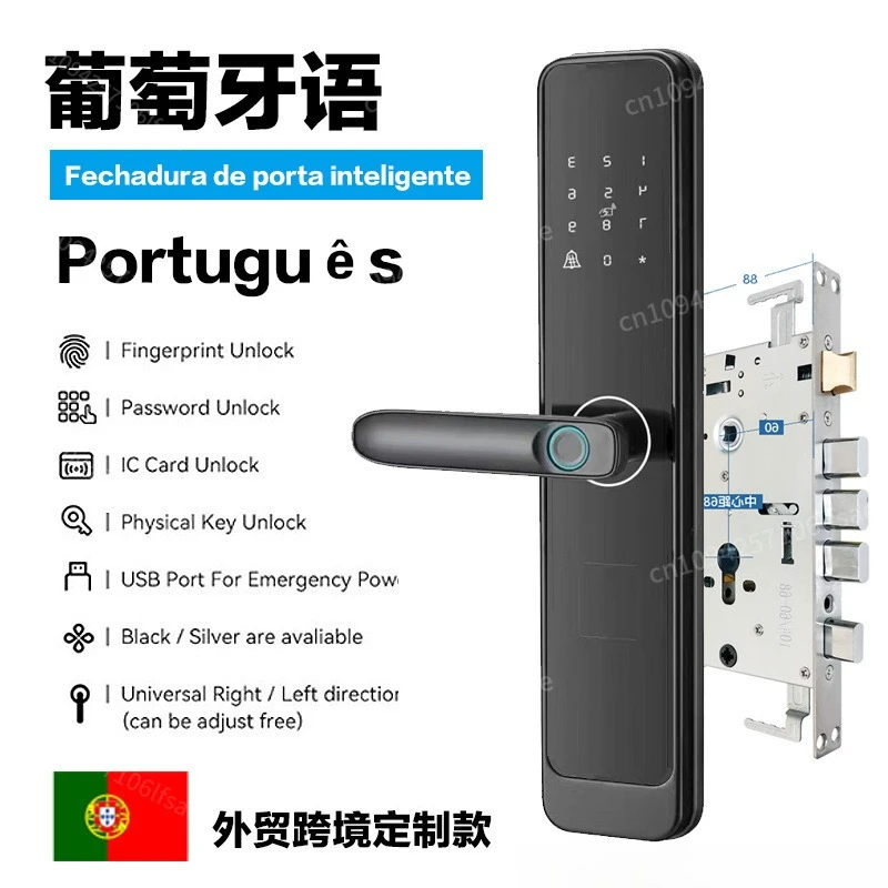 

Brazil Portuguese Cross-border foreign trade Fingerprint lock Home security door Home password lock Credit card electronic lock
