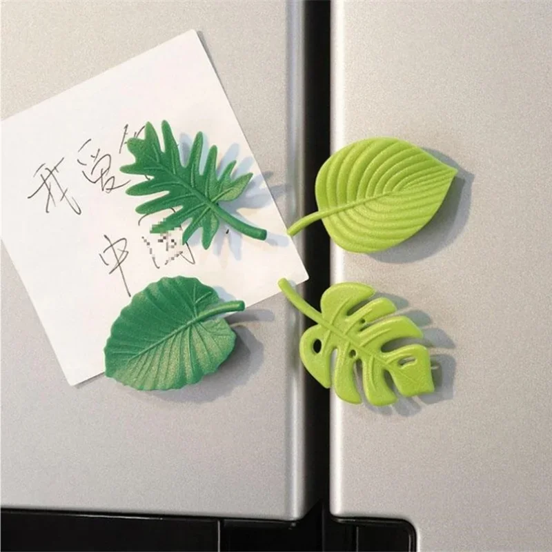 Creative Green Turtle Leaf Fridge Magnet for Kitchen Message Board Refrigerator Magnet Sticker Gift Home Decoration 4Pcs/Pack