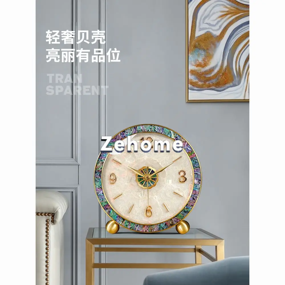 Modern light luxury high-end sitting clock for the living room, minimalist desk clock, desktop stand-up clock