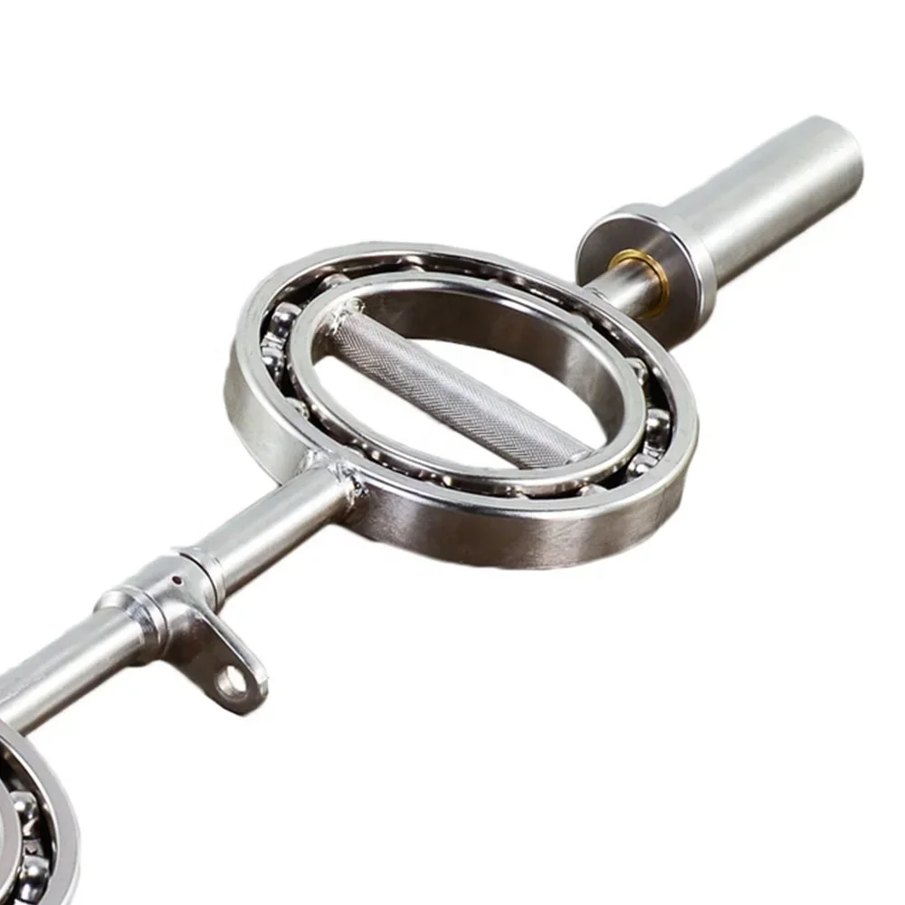 اللياقة البدنية رفع الأثقال الحديد رفع الأثقال بار الدورية قبضة مستديرة اللياقة البدنية 360 درجة EZ تجعيد العين الحديد بار #5