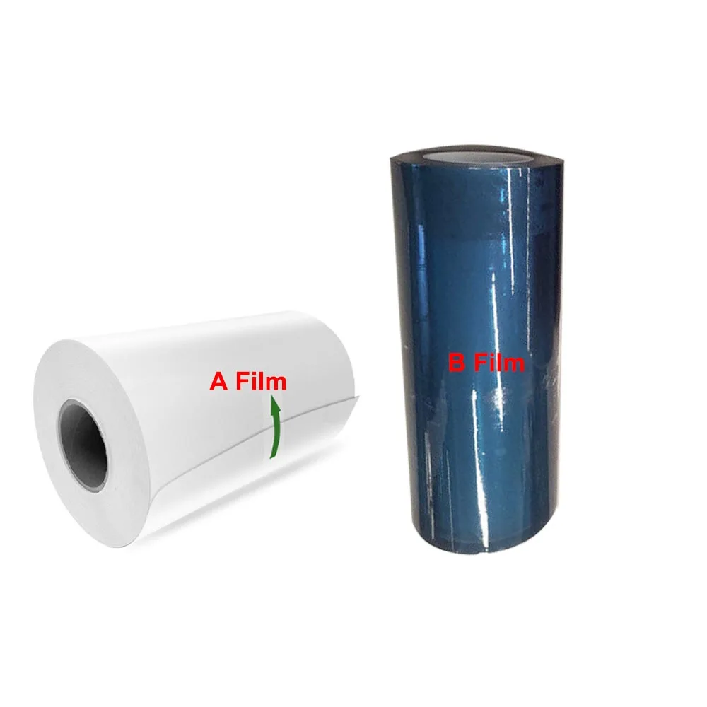 Filme ab de estoque dos eua 50m 100m para impressora a3 uv dtf 30cmx50m 30cmx100m fundo branco estoque da ue para impressora de adesivos