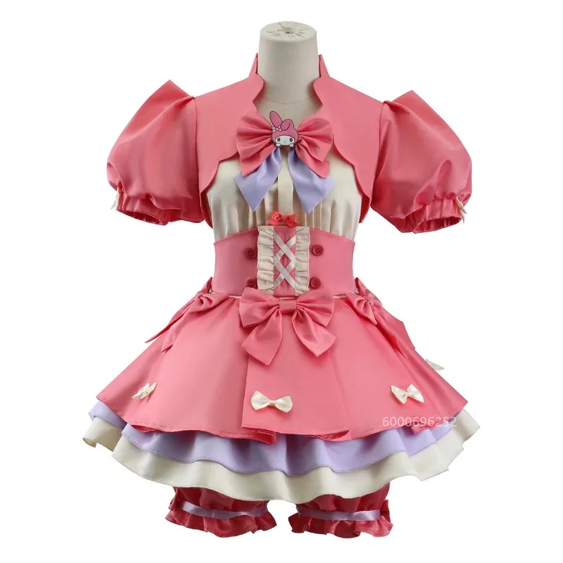 Identity V Lily Barrier Cheerleader Cosplay Costume Pink Dress Uniform with Wig for Anime Role Play Women Halloween Carnival