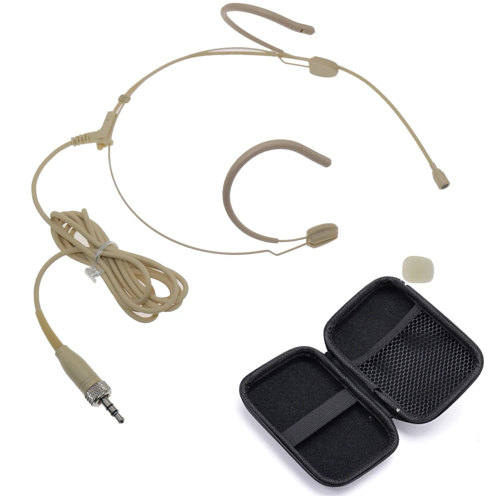 

Beige Skin SL6 Ear Hanging Headset Microphone For Sennheiser EW G3 G4 BeltPack Wireless System With Zipper Box